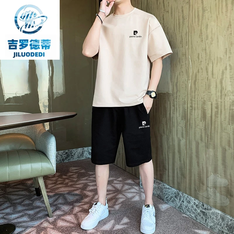 吉罗德蒂男时尚休闲运动套装夏季男士白色套装韩版速干潮流日奢风