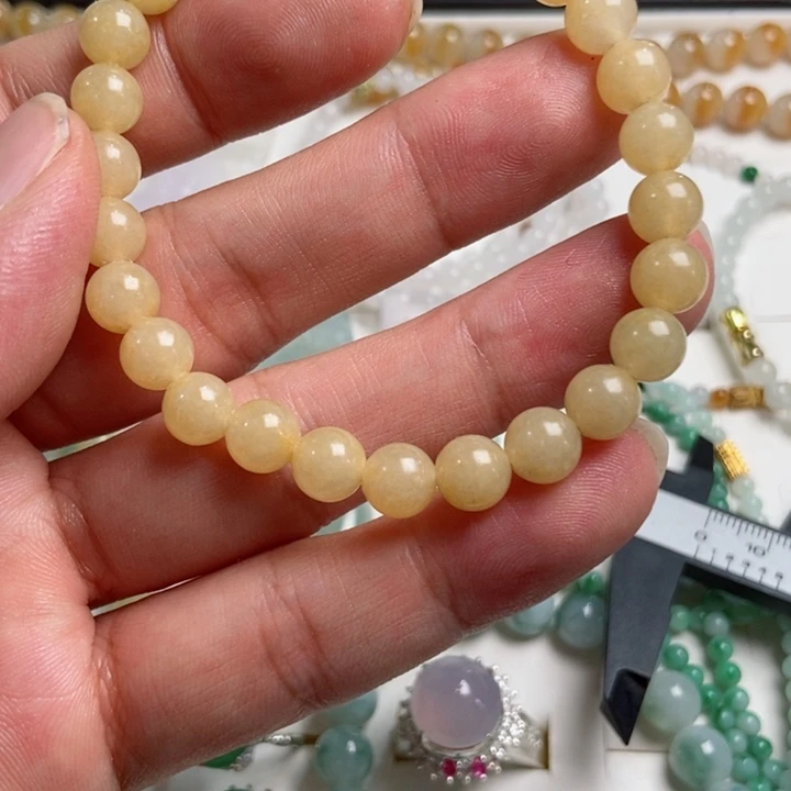 定制翡翠未镶嵌马*娟手链