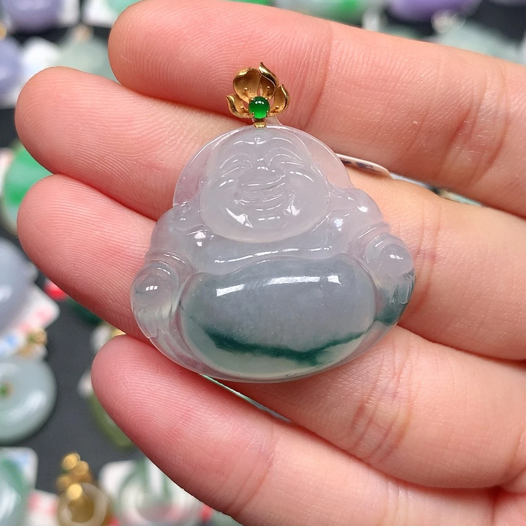 颈饰18K金镶嵌翡翠翡翠吊坠