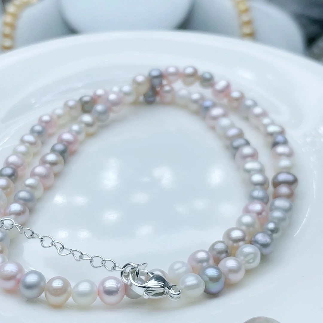 淡水珍珠颈饰钛钢