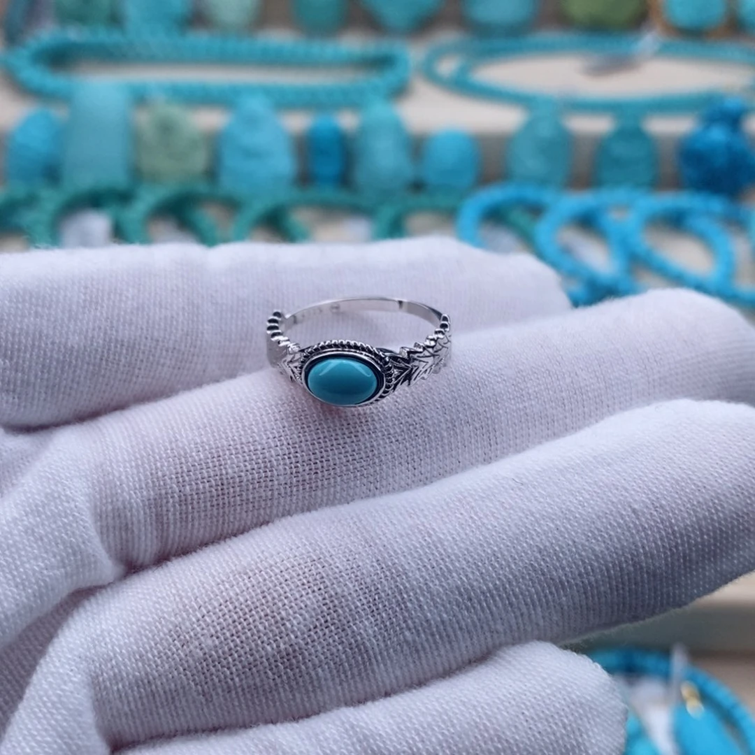 绿松石珠宝奇石银S925镶嵌