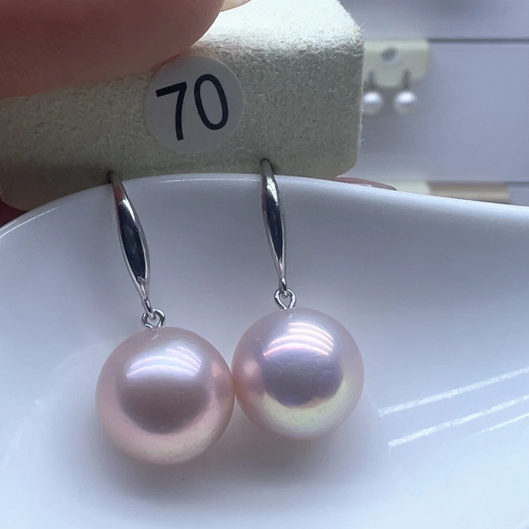 银S925镶嵌淡水珍珠耳饰