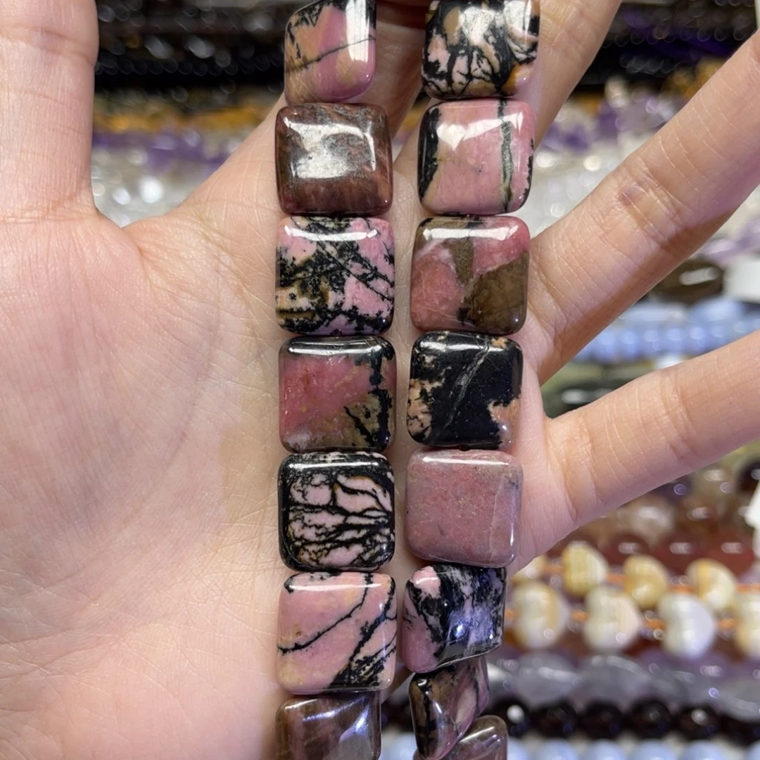 玛瑙/玉髓散珠天然蔷薇辉卡15.7长条38厘米