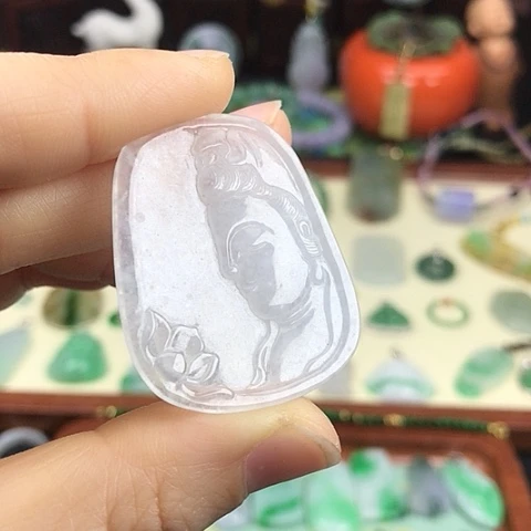 翡翠颈饰未镶嵌花开见佛