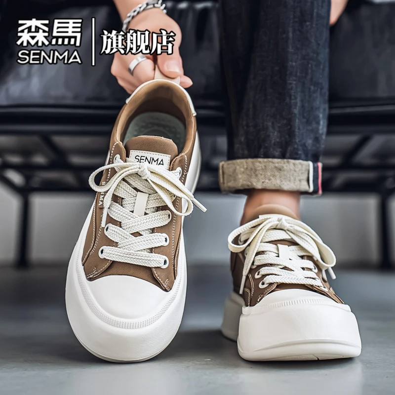 森马男鞋秋季百搭时尚小众休闲鞋厚底运动潮流低帮板鞋帆布鞋男款