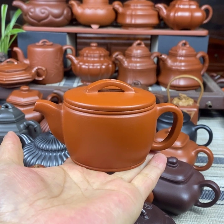 紫砂茶壶汉瓦120-200cc原矿赵庄朱泥特价