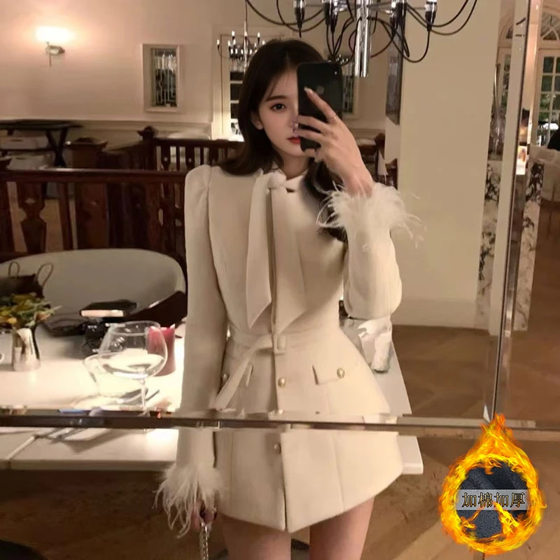 韩版高级感2024冬天千金穿搭超好看毛呢大衣今年流行爆款外套9326