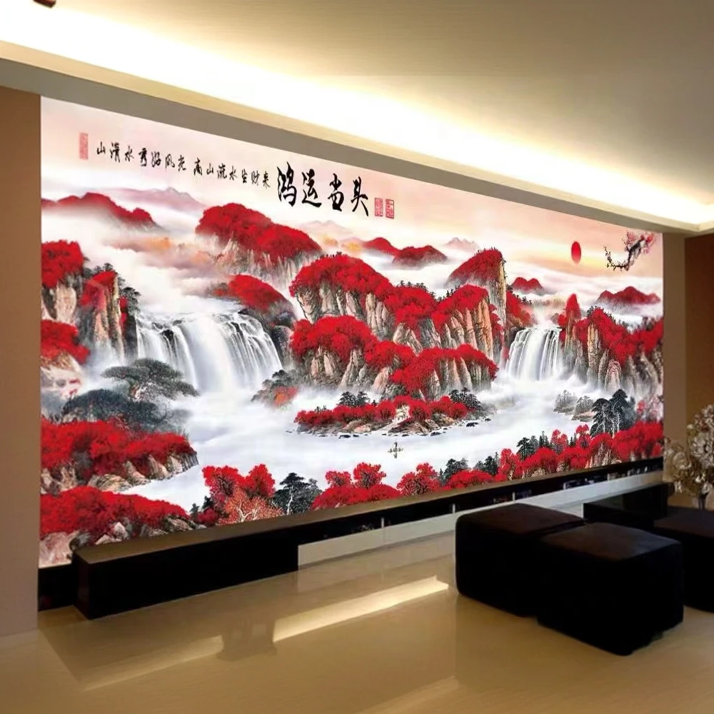 预售 定制十字绣 原创版权情络鸿运当头180*80大格没绣的f2003