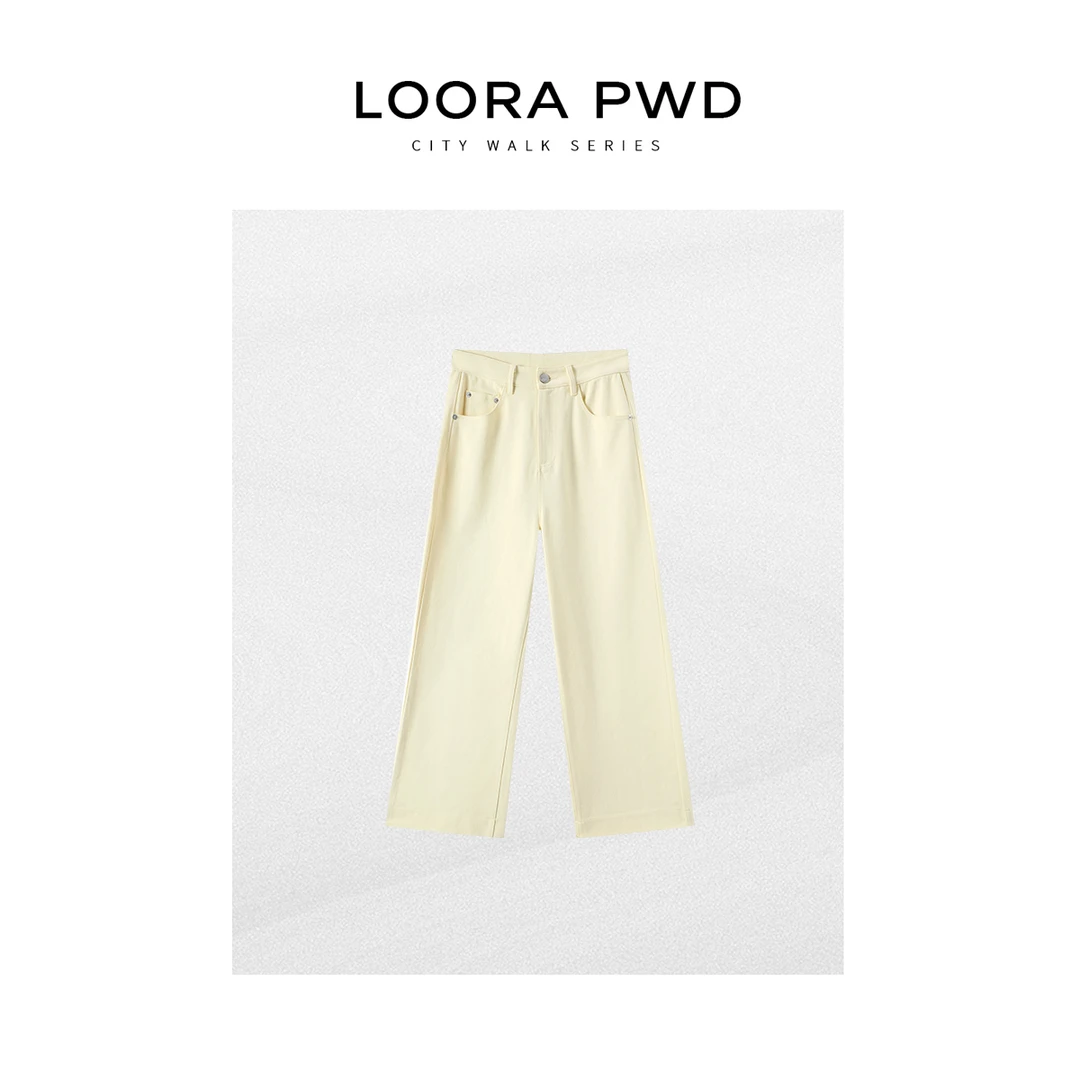 LOORAPWD/罗拉密码【纯棉】新简约百搭无弹力宽松牛仔裤25CJBG0166N