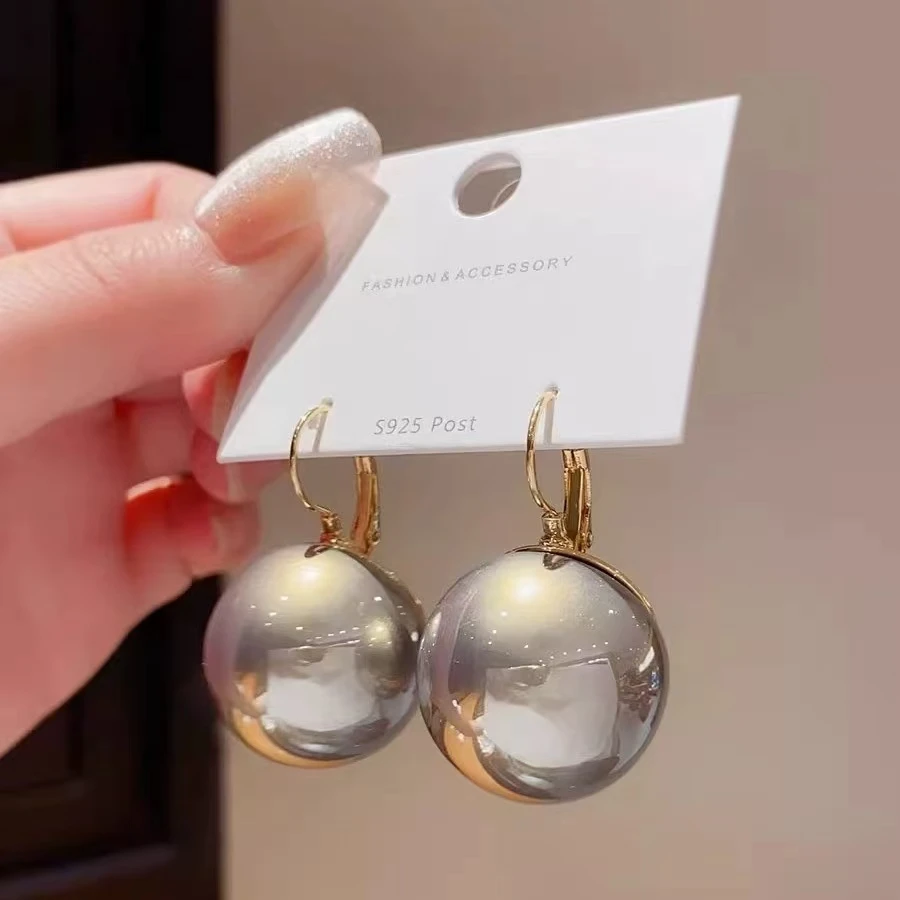 925银针【1】大号珠珠耳环时尚轻奢气质百搭精致优雅素款