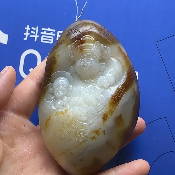 和田玉未镶嵌把件开*玩