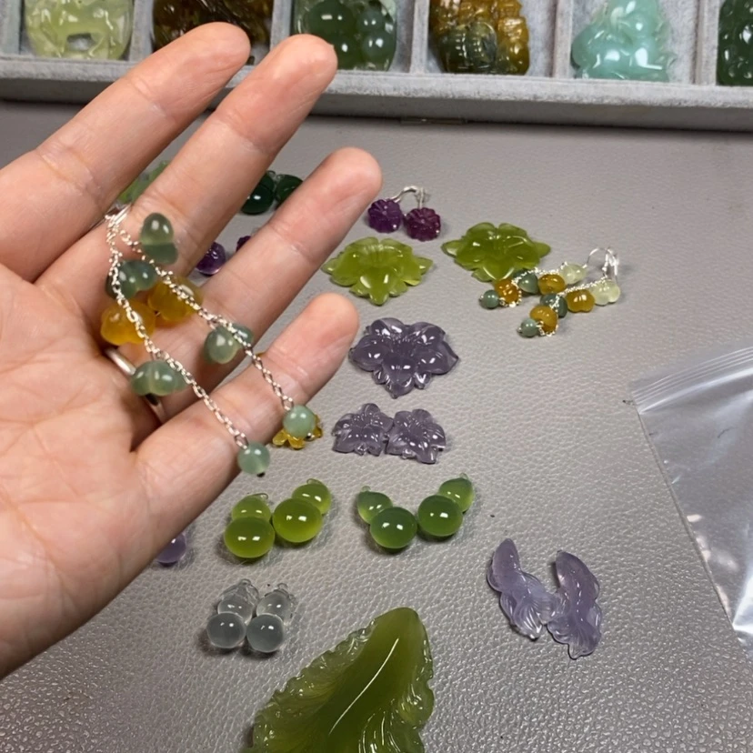【闪购商品】未镶嵌蛇纹石玉挂件耳饰耳环项链