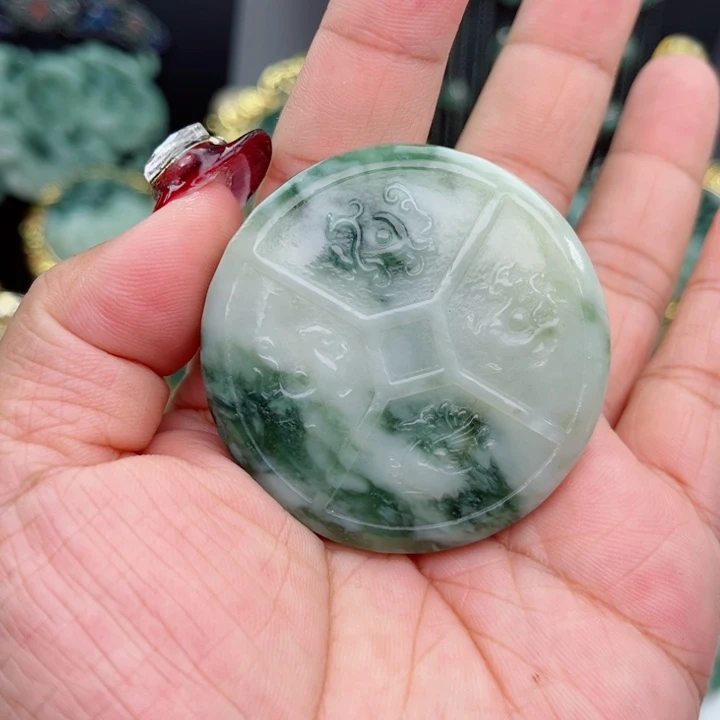 透闪石-蛇纹石玉银S925镶嵌颈饰