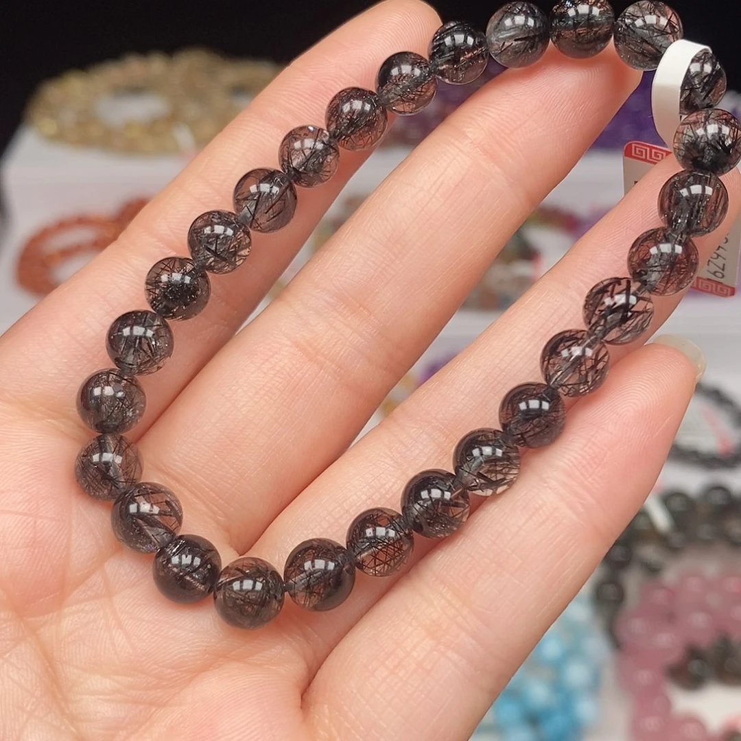 未镶嵌手链水晶7mm黑发晶