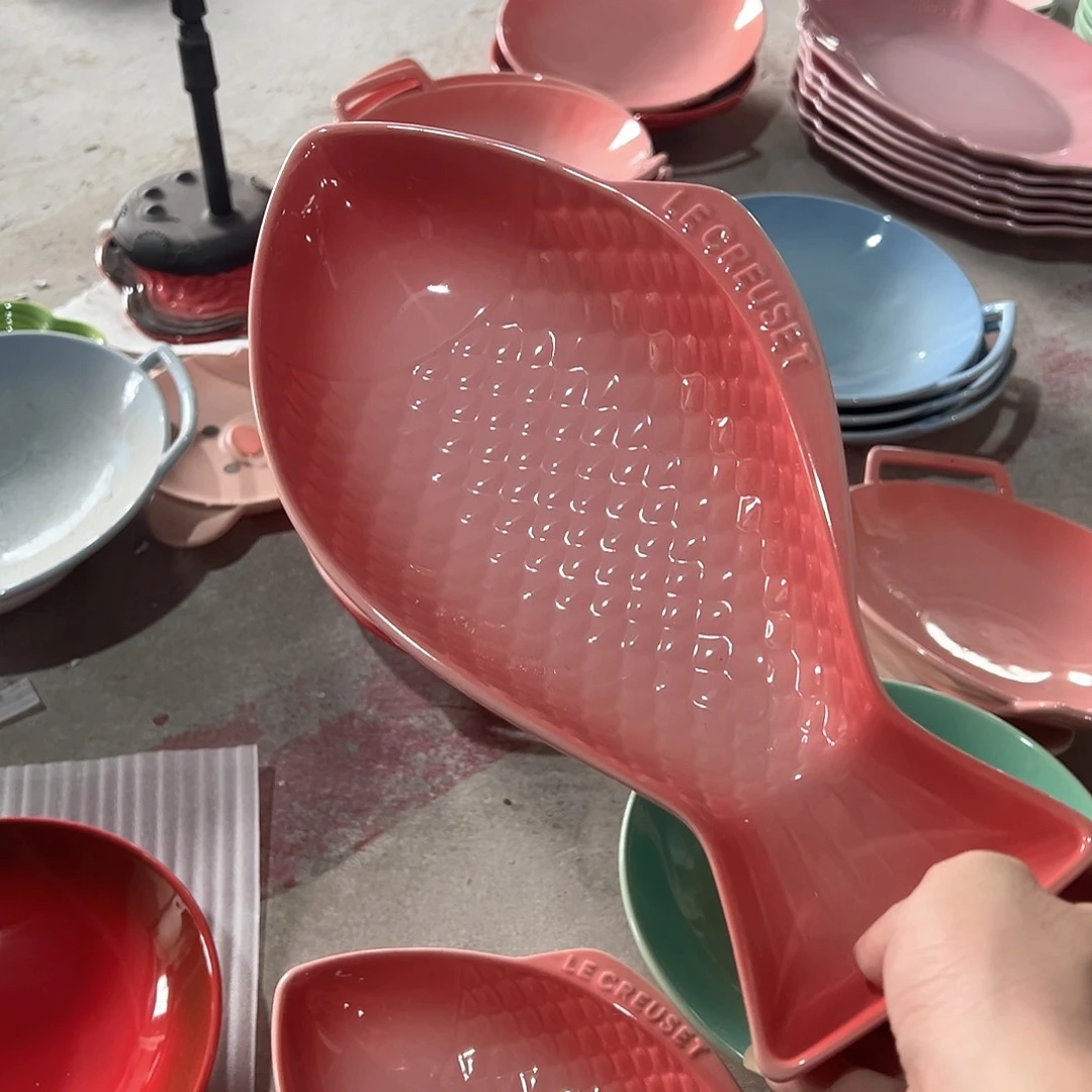 陶瓷 大鱼 深粉色色色色