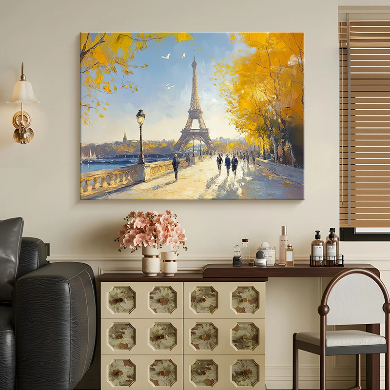 国际风景手绘文艺油画著名城市景点轻奢家居挂画玄关客厅卧室餐厅