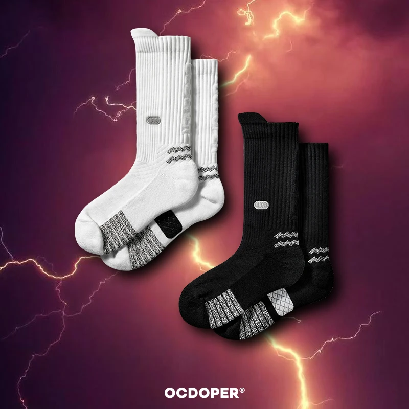 OCDOPER实战专业篮球袜防滑毛巾底长筒男春夏季腰旗训练运动袜子