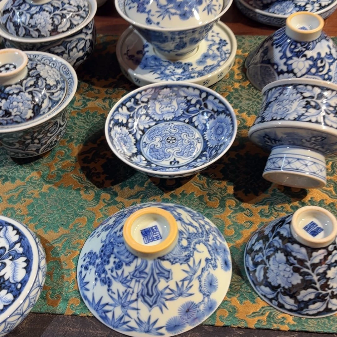 瓷片柴窑青花杯子杯子