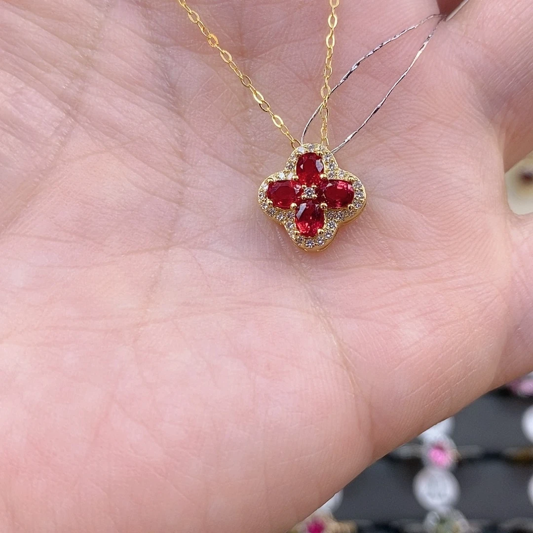 彩色蓝宝石吊坠(赠链)银S925镶嵌