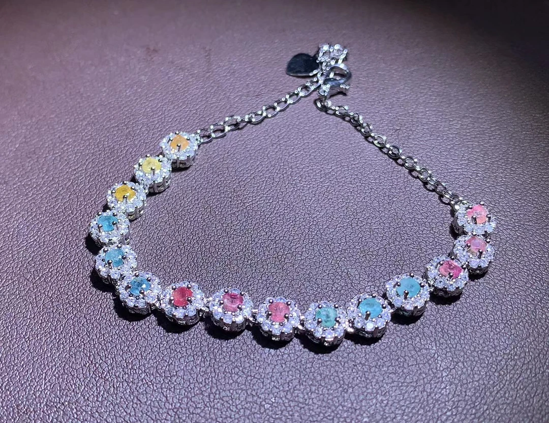 【颜会长甄选】巴西老矿碧玺镶嵌手链 F153 多样性发一件