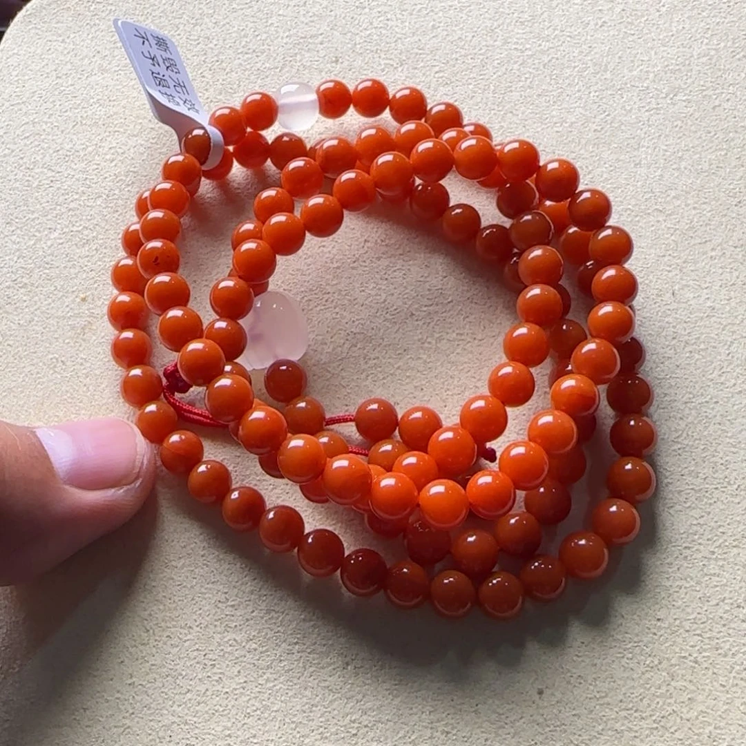 南红玛瑙手链未镶嵌冷水河6.2mm