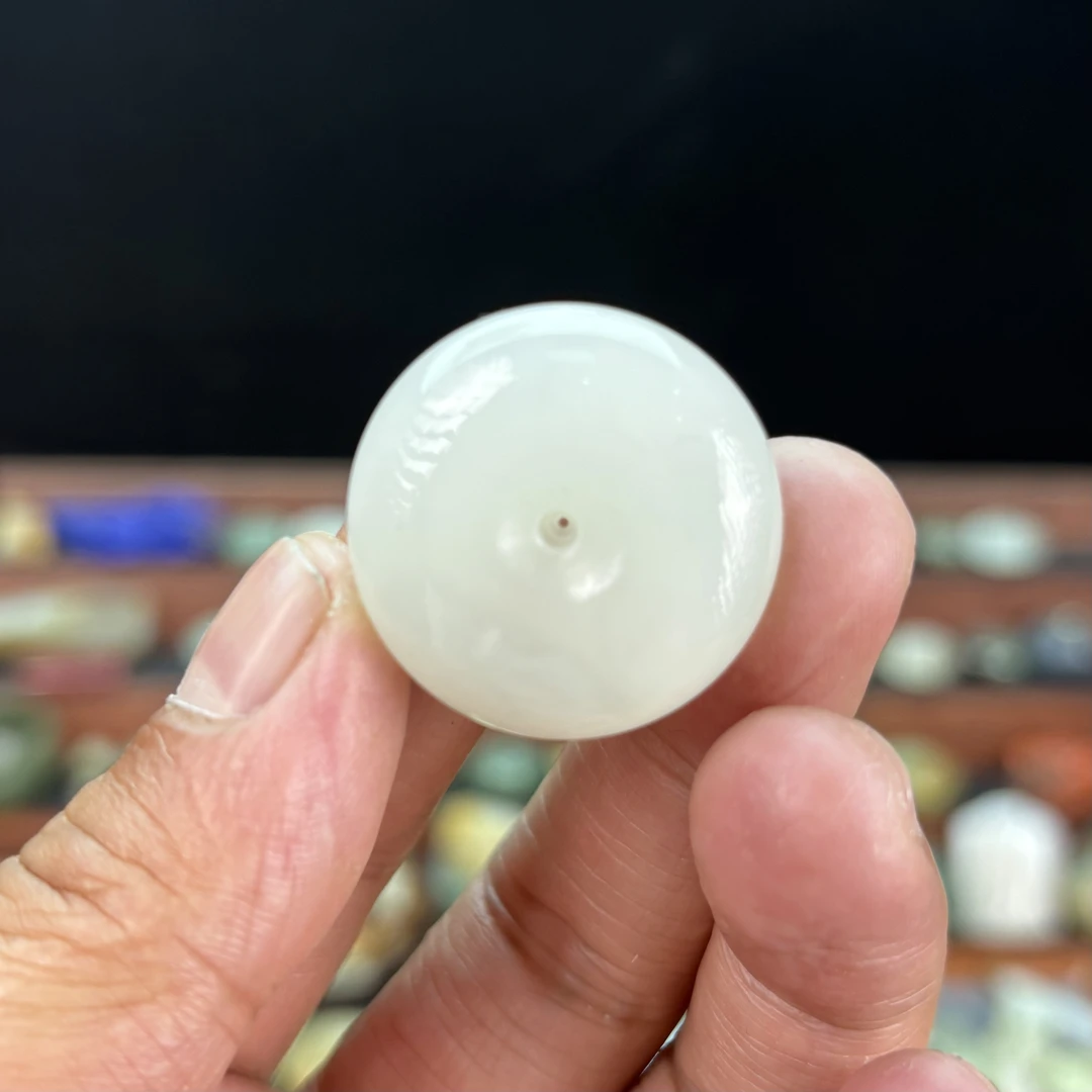 28mm新疆和田玉白玉平安扣吊坠