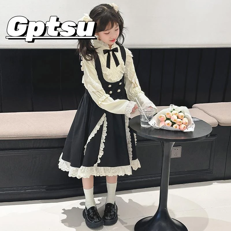GPTSu洛丽塔女童公主裙春秋款儿童日系连衣裙女孩大童礼服裙子潮