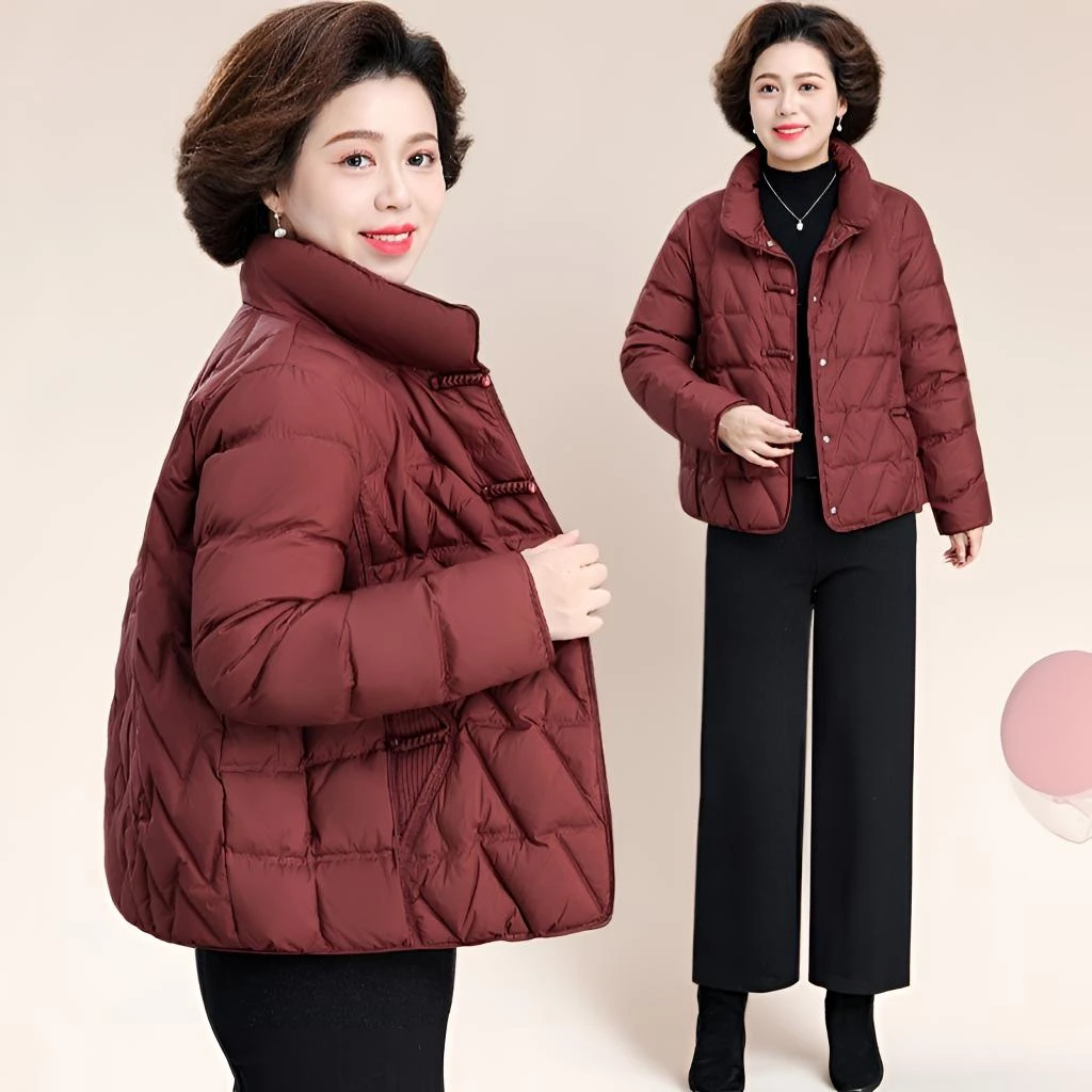 高品质妈妈冬装外套轻薄小棉袄中老年女秋冬国潮棉衣过年穿棉服OL