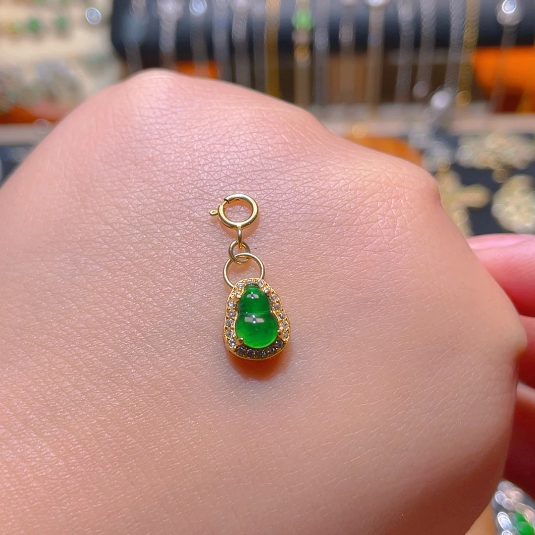 翡翠银S925镶嵌吊坠(不含链)