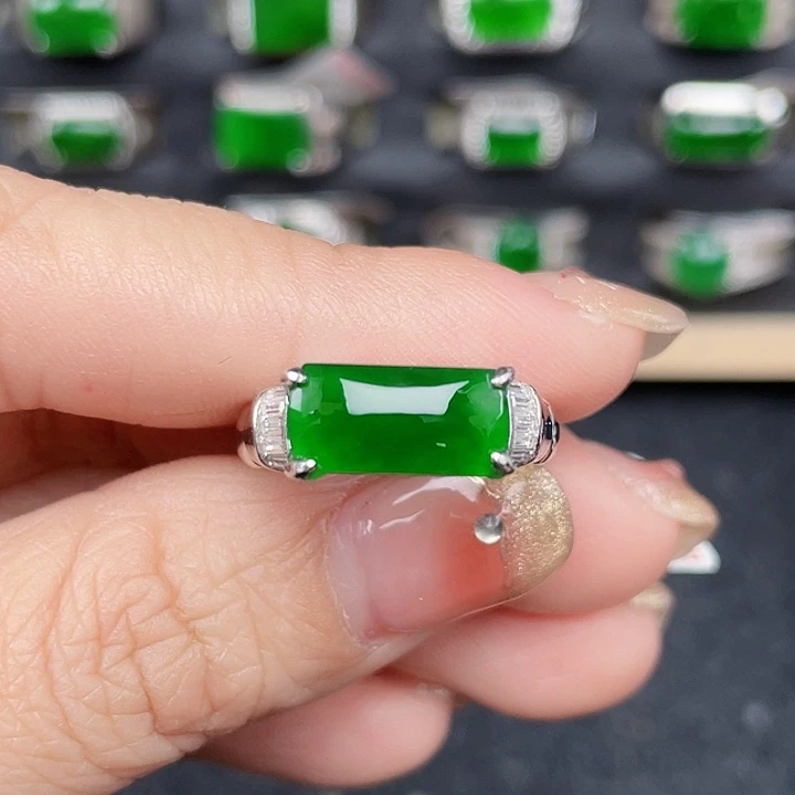 翡翠戒指银S925镶嵌15-19圈口编号3023没有运费险