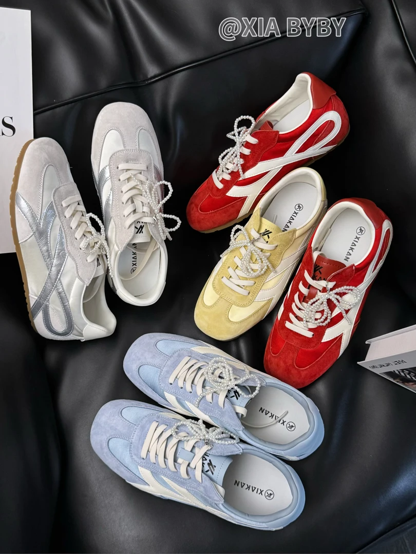 「XIA 贝贝 」内增高5cm美式风温柔德训鞋女春夏百搭软底运动慢跑鞋