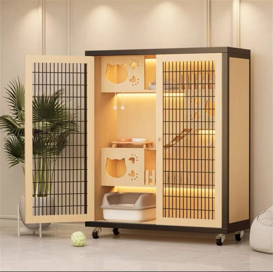 猫别墅铁网柜猫笼子家用保暖猫窝猫屋超大空间猫房子猫舍柜子室内