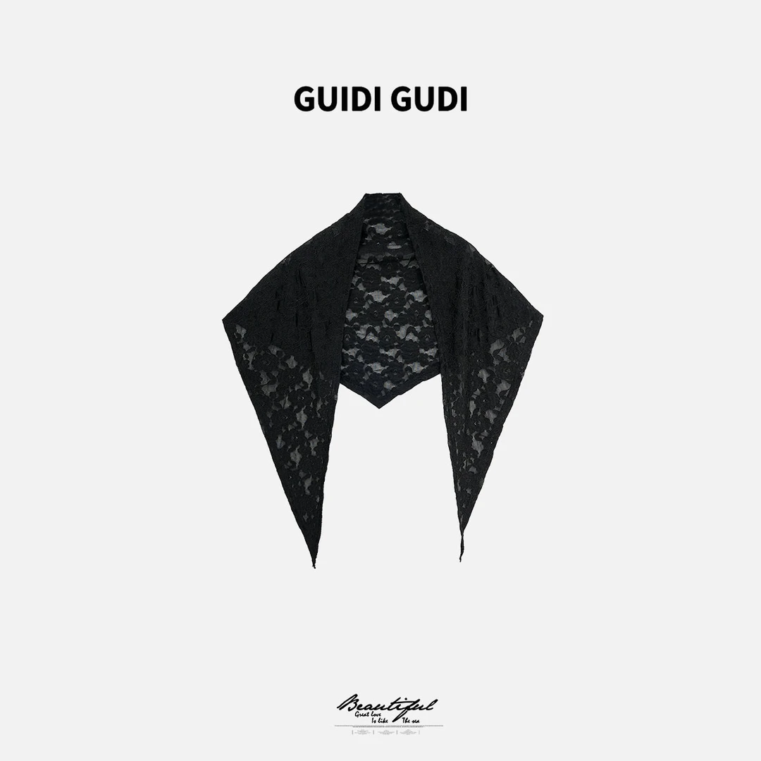 GUIDI GUDI【腾云驾雾】黄加蓝重工气质蕾丝披肩外套 W9511413H