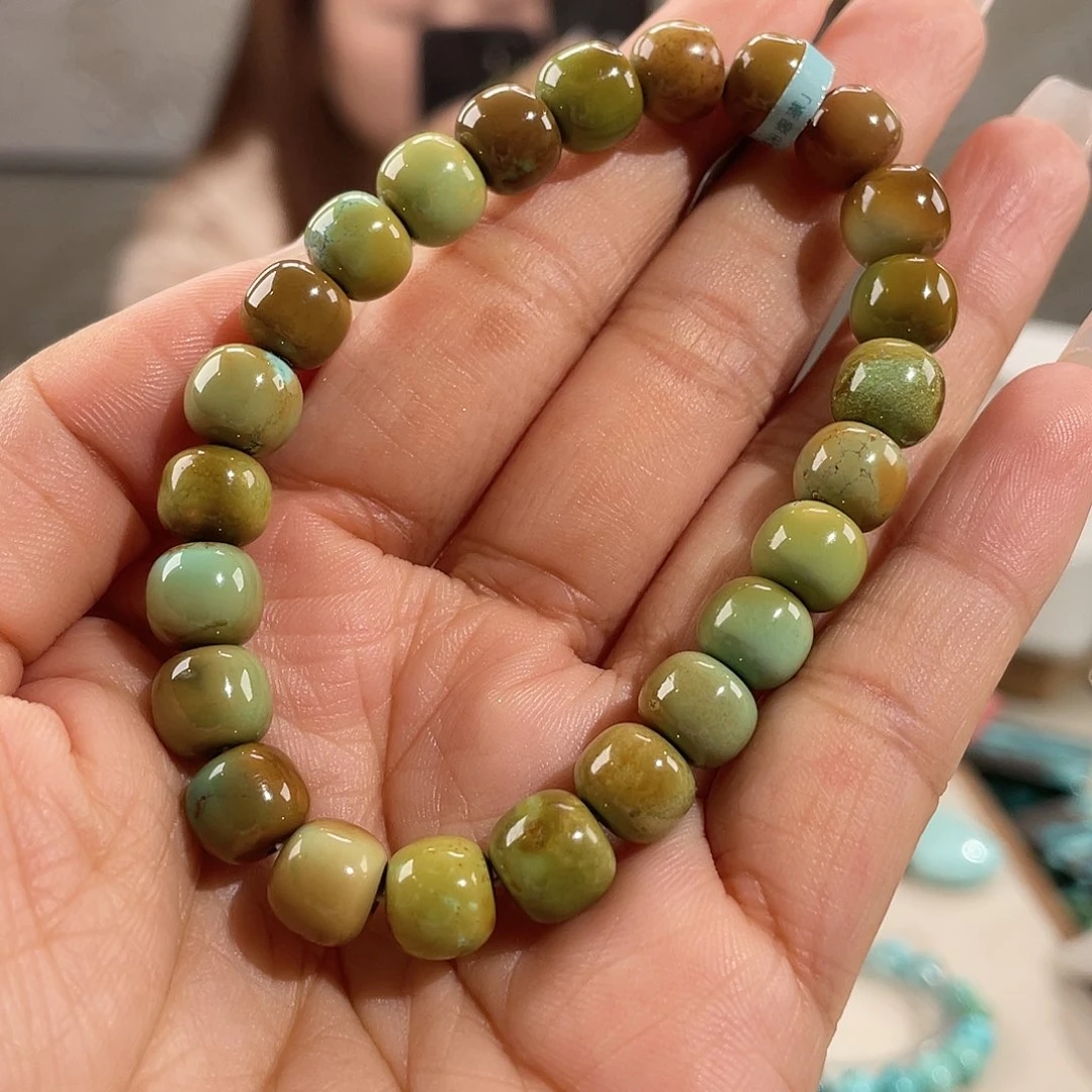 绿松石未镶嵌瓷釉军绿卡8+