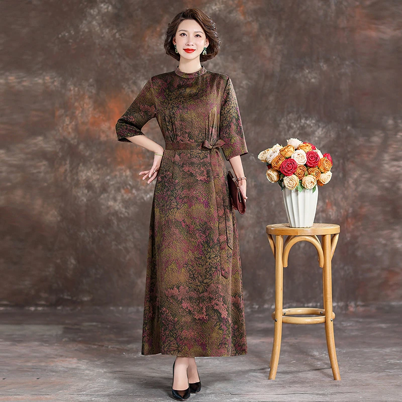 清仓场！花罗香云纱高端连衣裙正品旗舰店2025新款宽松真丝裙袍子