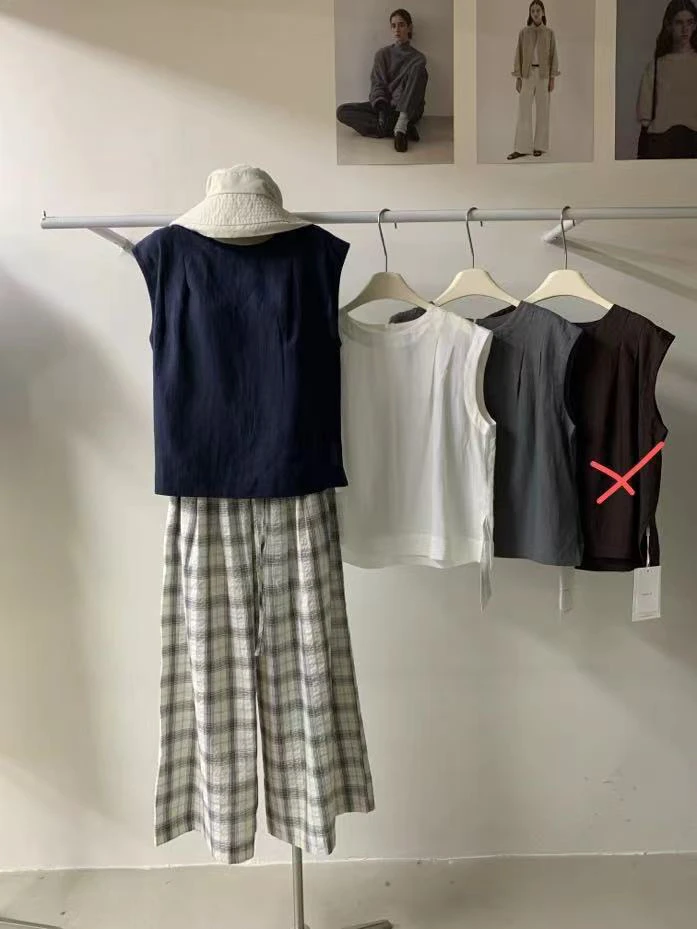 abow@82355 韩系简约松弛感宽松圆领背心 6-28