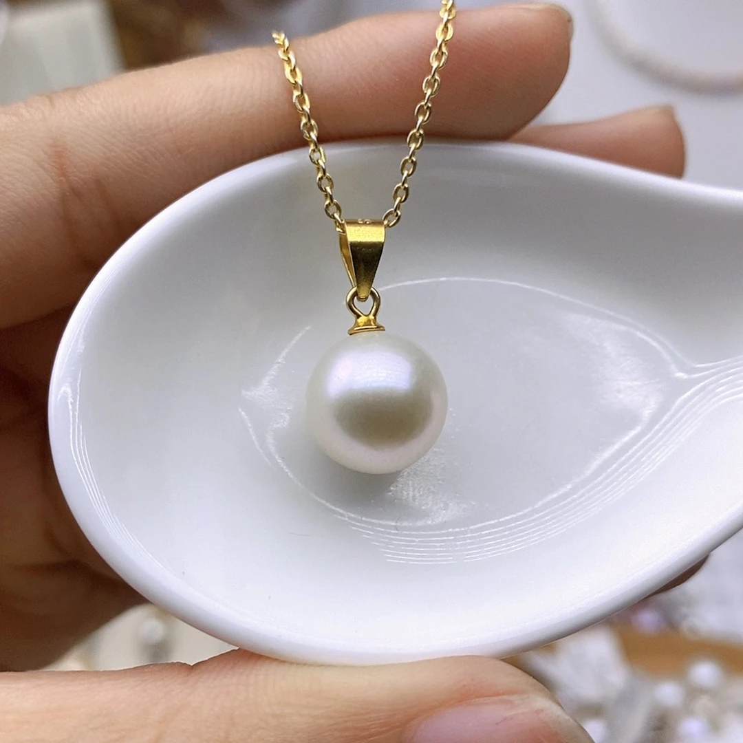 淡水珍珠银S925镶嵌吊坠(赠链)