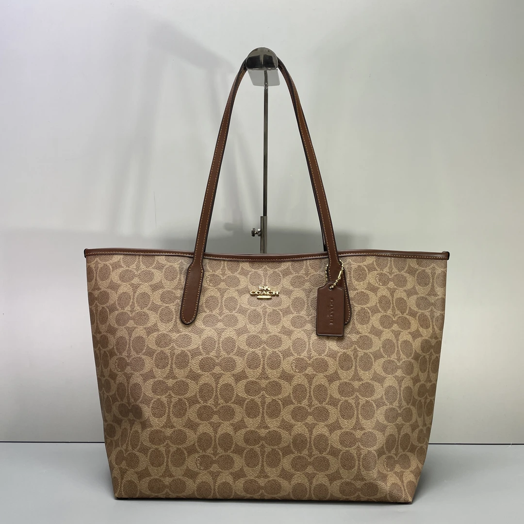 99新 COACH/蔻驰 小林/city33棕色老花托特包33*29*15cmB082705