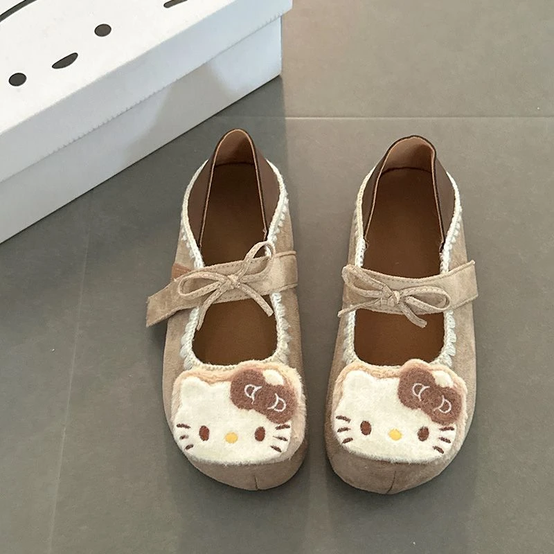 可爱卡通KT猫包跟勃肯鞋女外穿2025新款时尚百搭休闲平底包头拖鞋