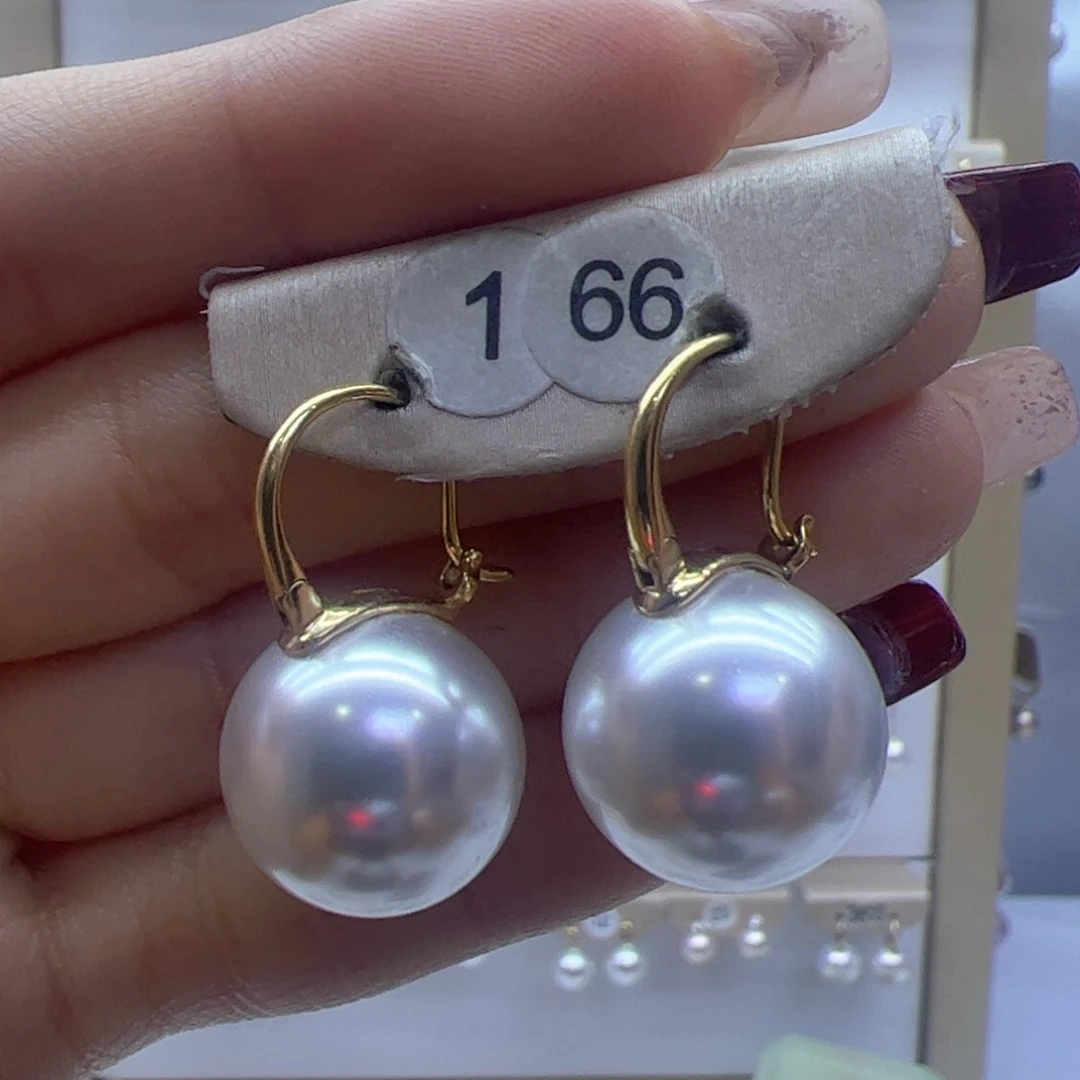 淡水珍珠耳饰18K金镶嵌