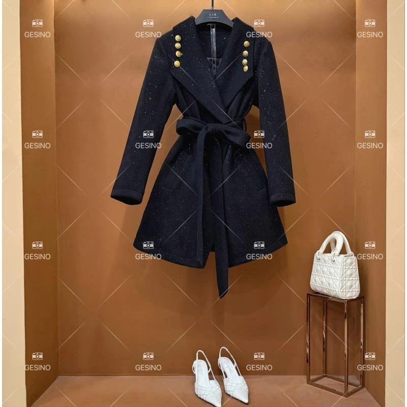 【闵闵】秋冬气质小香风时尚设计师中长款外套QD-2025016