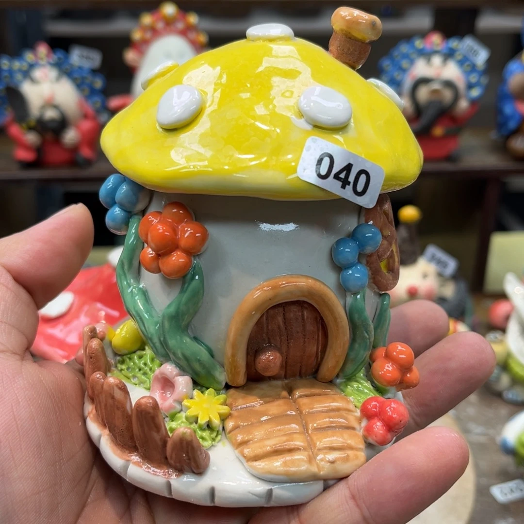 摆件纯手工抽象陶瓷摆件040