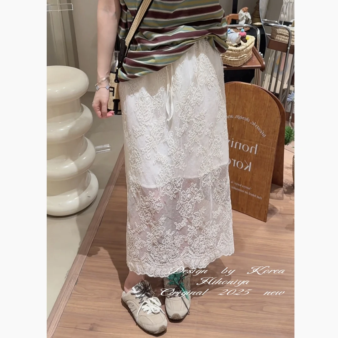 【加里曼巡游】二Hihoniya~2025夏季亲子米钩花网纱轻薄透气半身裙