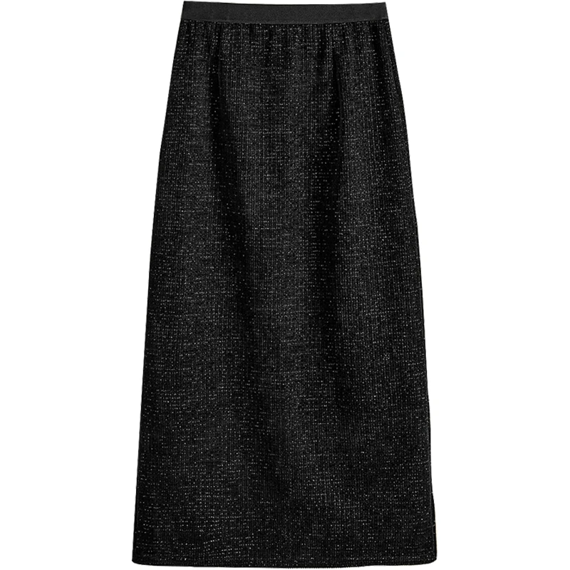 她池2025春游出行夏季商场同款优雅A字拼接中长半身裙T51X0712B