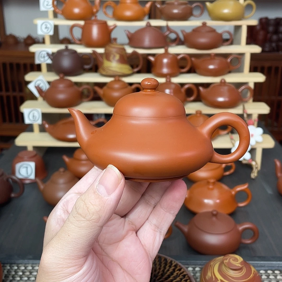 ****7紫砂茶壶115cc朱泥矮梨