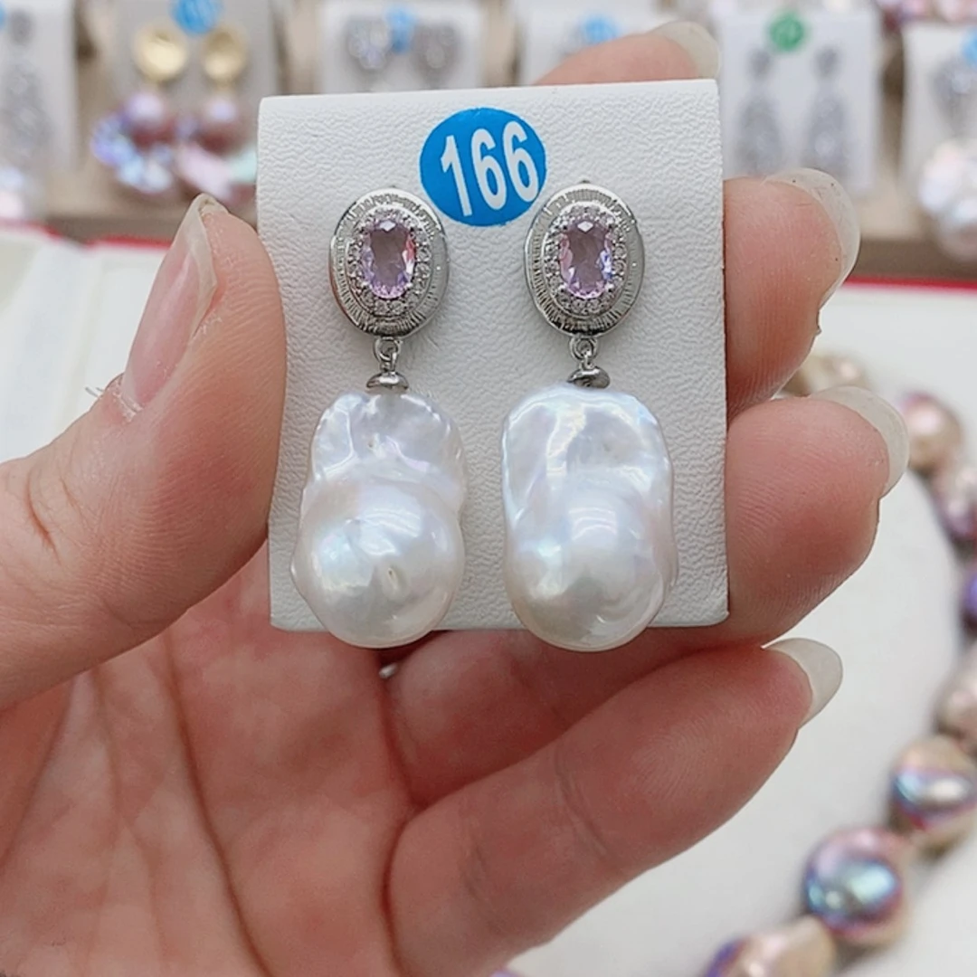 【闪购商品】淡水珍珠耳饰银S925镶嵌