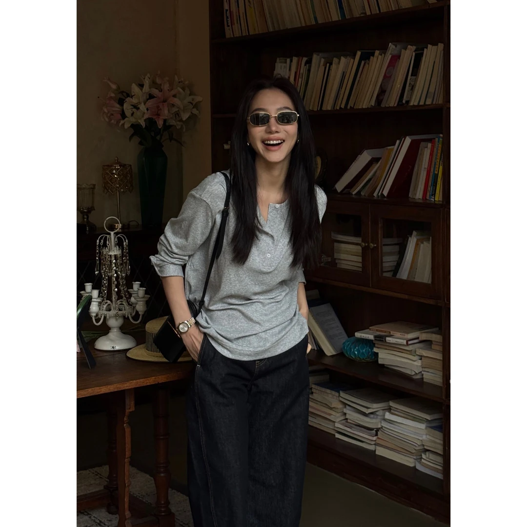 Li Hui Er 李慧儿【佩里斯月】2025春季新款轻奢极简T恤上衣24W139