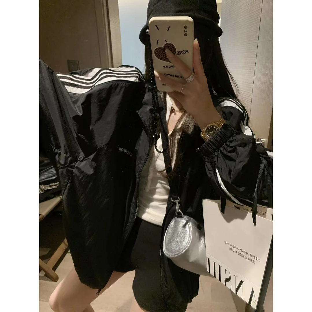 SP【韩国博主种草】三杠冲锋衣防晒服夏季新款长袖宽松慵懒户外外套