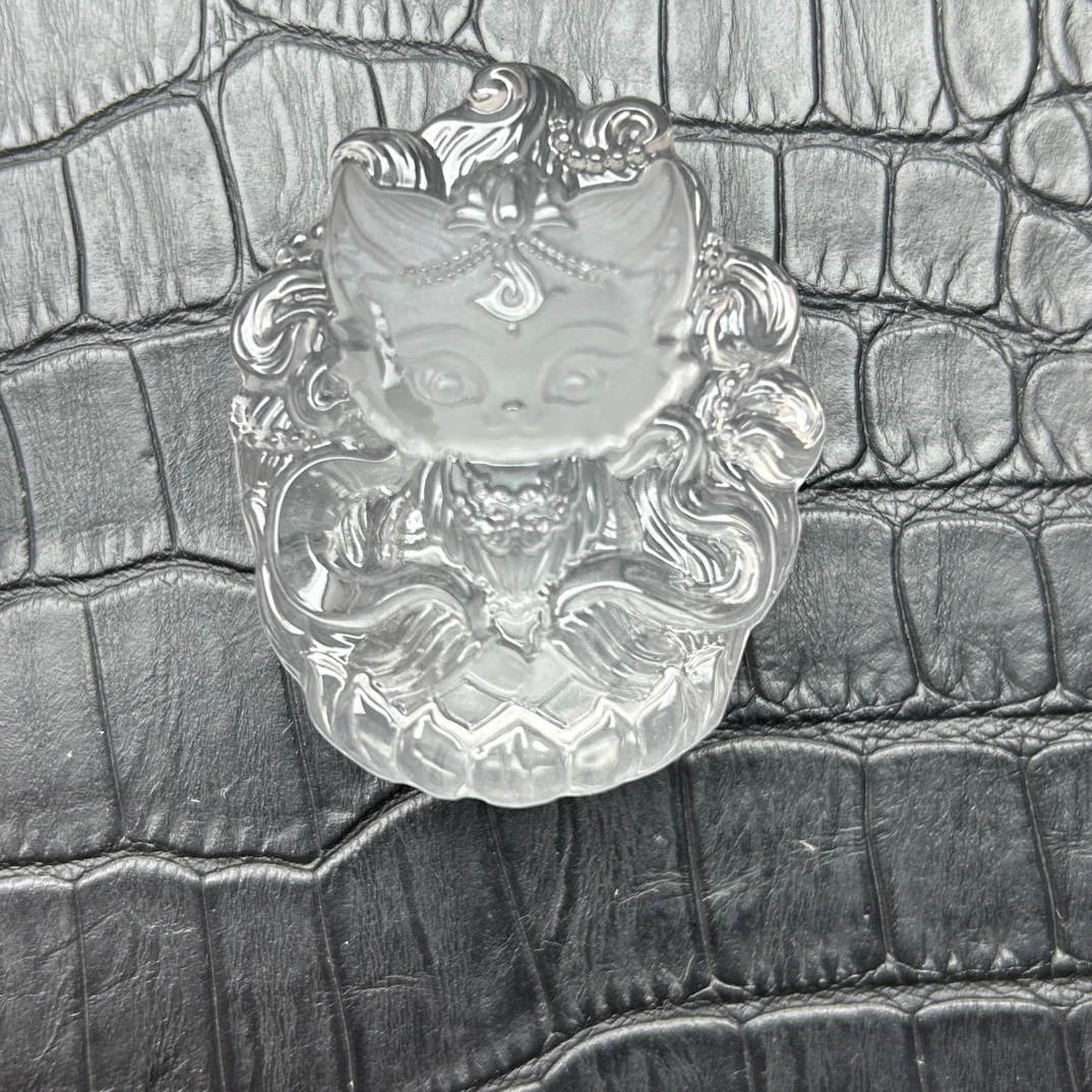 天然水晶白水晶吊坠49mm