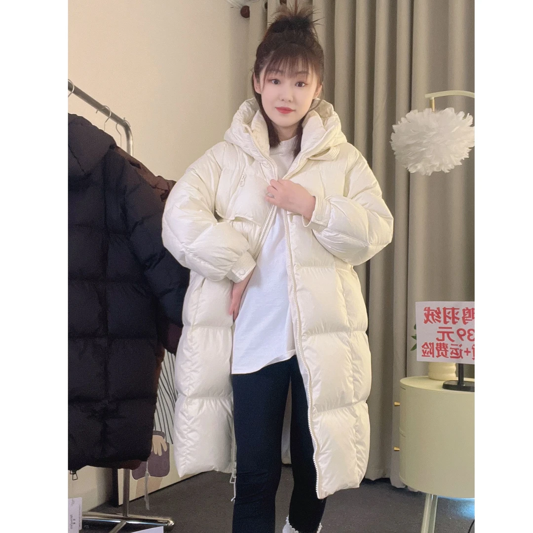 大被子韩版连帽加厚羽绒服女外套宽松冬中长款百搭保暖气质